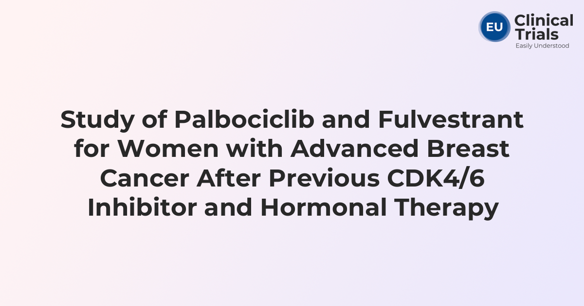 Study of Palbociclib and Fulvestrant for Women with Advanced Breast ...