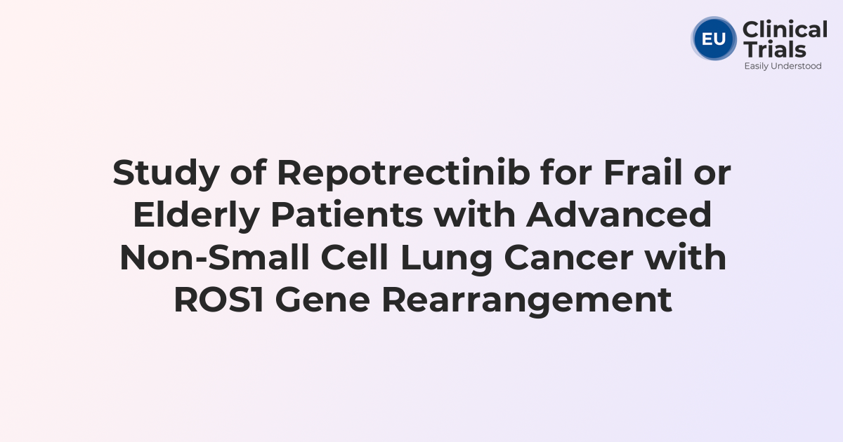 Study of Repotrectinib for Frail or Elderly Patients with Advanced Non ...