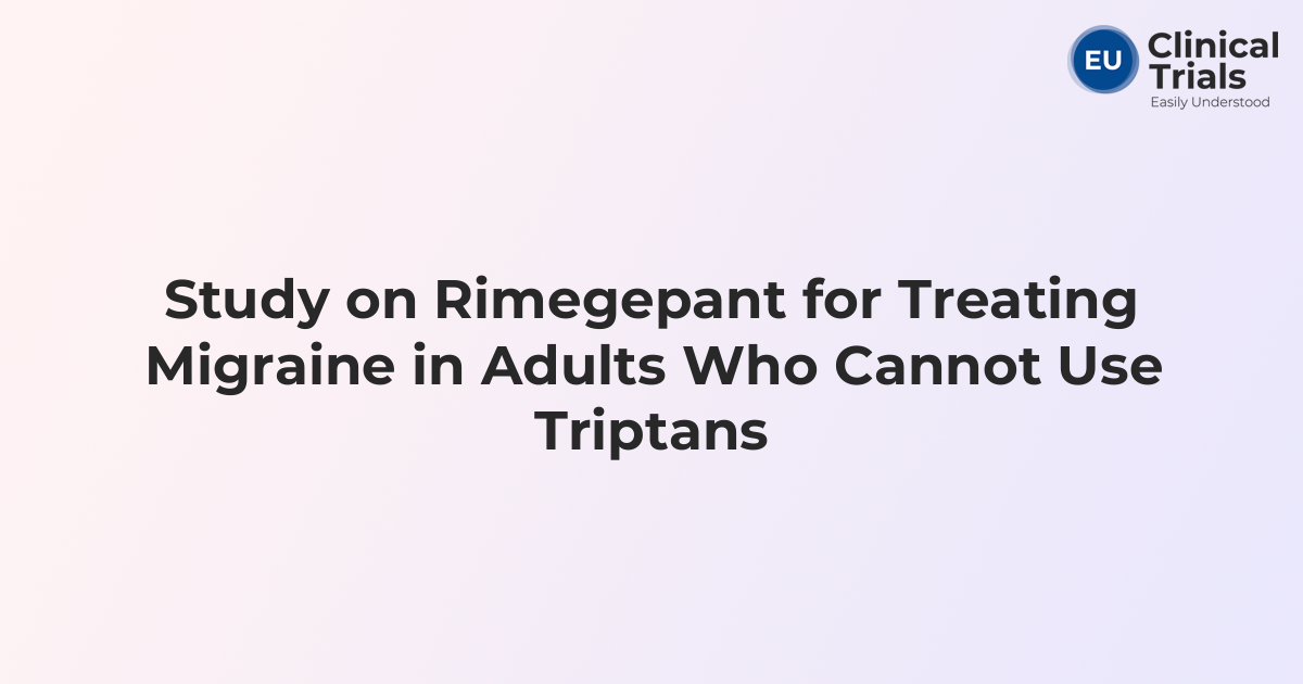 Study on Rimegepant for Treating Migraine in Adults Who Cannot Use Triptans