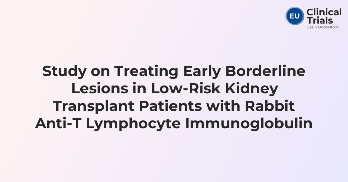 Study on Treating Early Borderline Lesions in Low-Risk Kidney ...
